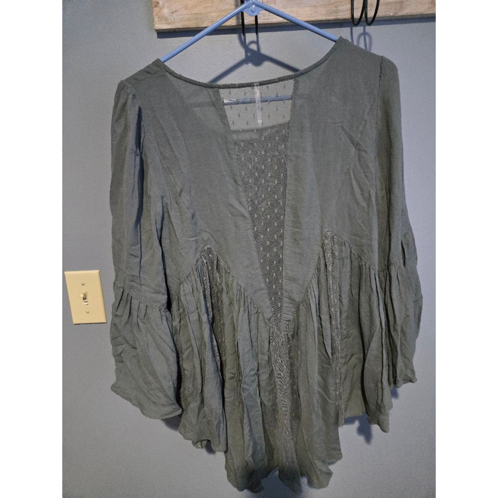NWT Women's Free People Blouse Size S Green - Picture 8 of 10